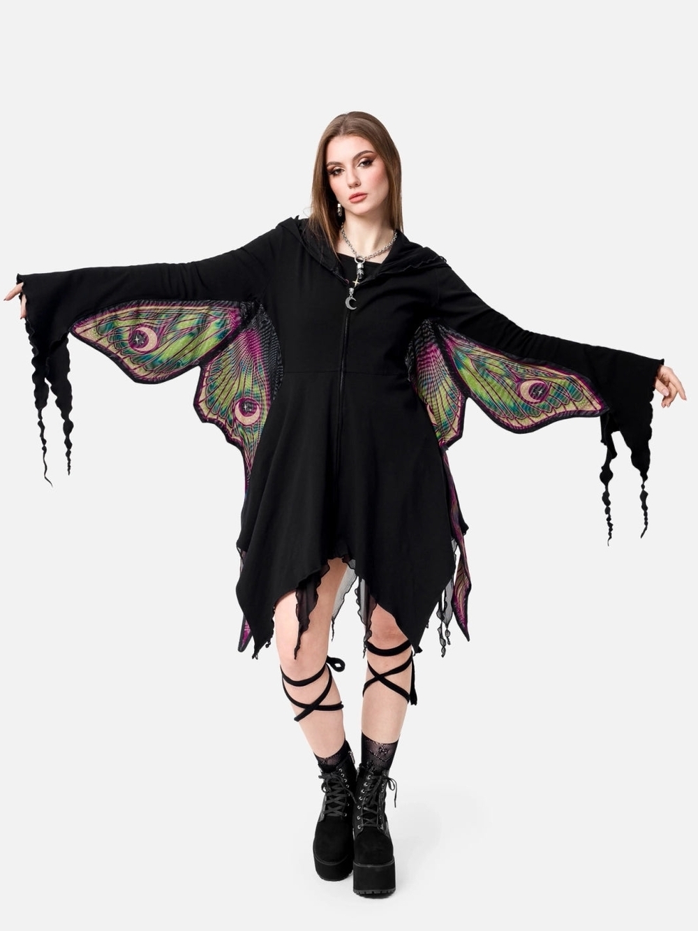 Restyle Dark Cottage Core Embroidered Metamorphosis Hoodie
